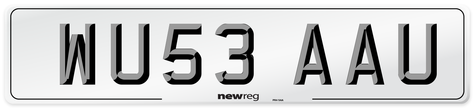 WU53 AAU Number Plate from New Reg